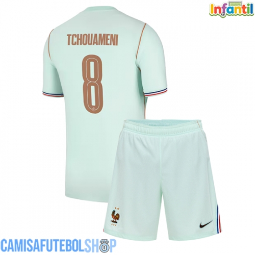 Camisa de time de futebol França Aurelien Tchouameni #8 Replicas 2º Equipamento Infantil Mundo 2026 Manga Curta (+ Calças curtas)